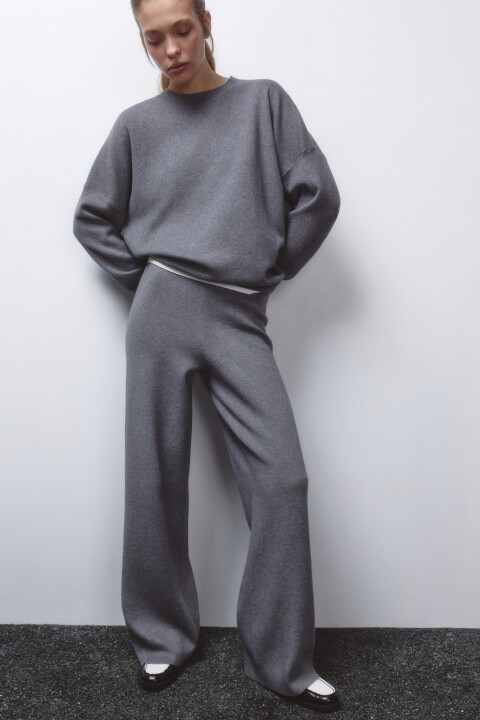 

Брюки прямые из вязаного трикотажа, Серый, Брюки прямые из вязаного трикотажа