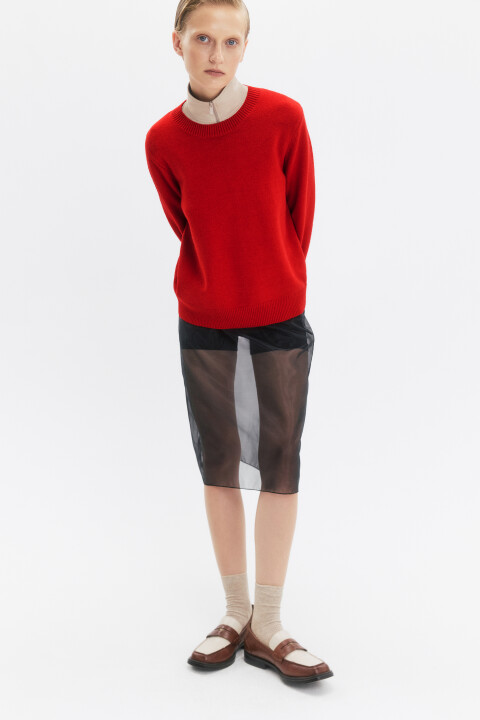 

Джемпер вязаный свободного кроя, Красный, Джемпер вязаный свободного кроя