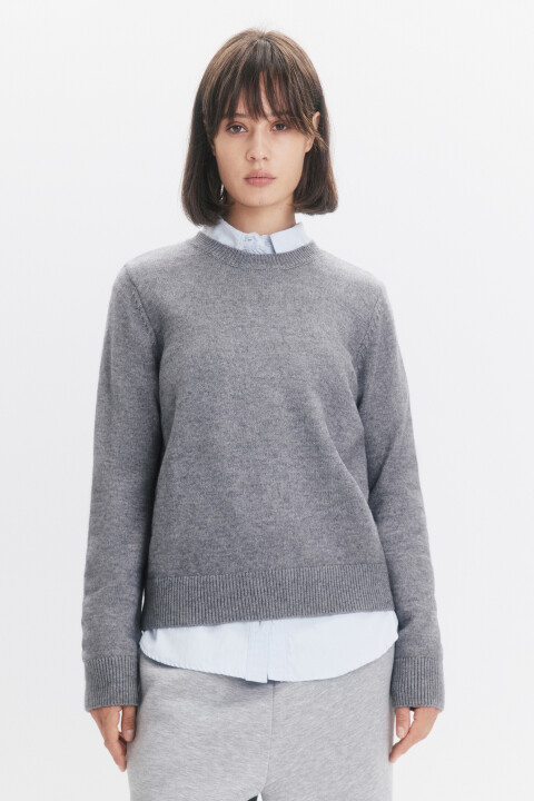 

Джемпер свободный плотной вязки, Серый, Джемпер свободный плотной вязки