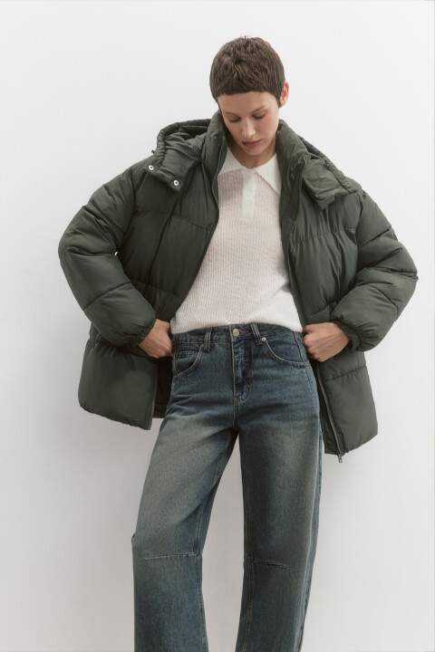 

Куртка стеганая теплая с капюшоном, Молочный, Куртка стеганая теплая с капюшоном