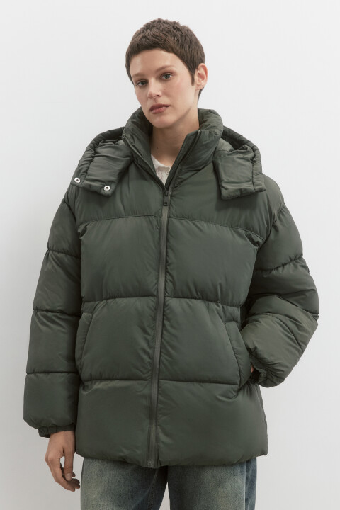 

Куртка стеганая теплая с капюшоном, Зеленый, Куртка стеганая теплая с капюшоном