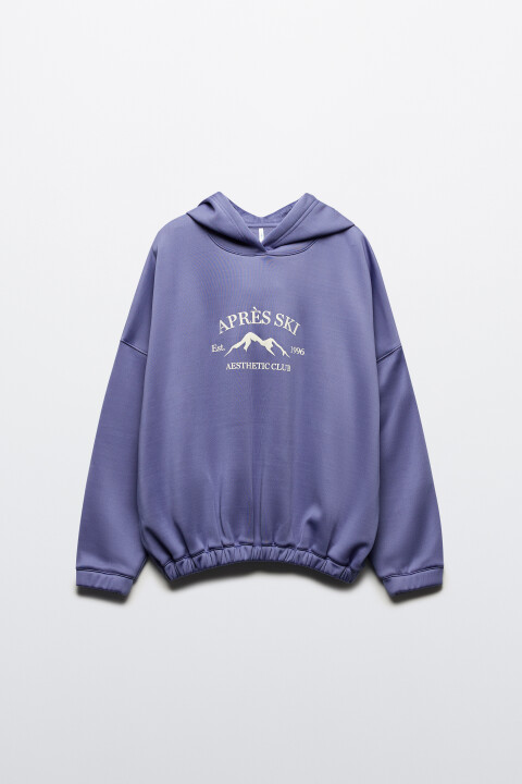 Худи oversize спортивная с капюшоном и принтом