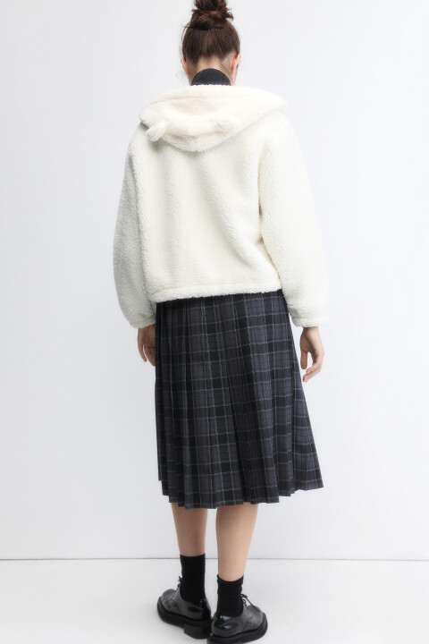 

Толстовка флисовая с ушками на капюшоне, Молочный, Толстовка флисовая с ушками на капюшоне