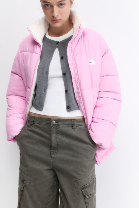 

Куртка стеганая с подкладкой из искусственного меха, Розовый, Куртка стеганая с подкладкой из искусственного меха