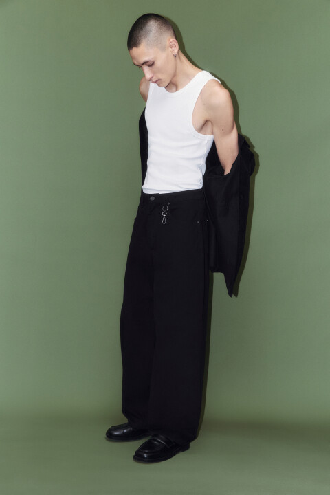 

Брюки skater fit широкие хлопковые, Черный, Брюки skater fit широкие хлопковые