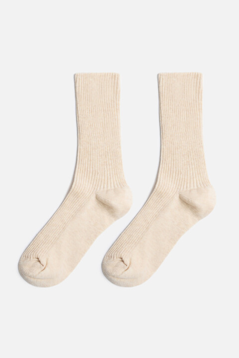 

Носки высокие хлопковые в рубчик, Бежевый, Носки высокие хлопковые в рубчик