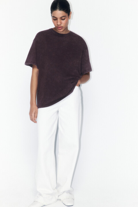 

Футболка хлопковая с вареным эффектом, Коричневый, Футболка хлопковая с вареным эффектом