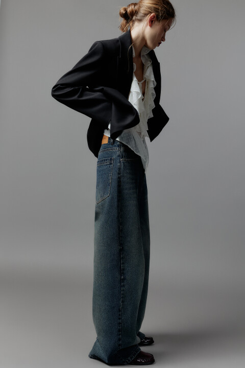 брюки джинсовые женские befree Джинсы baggy fit со средней посадкой