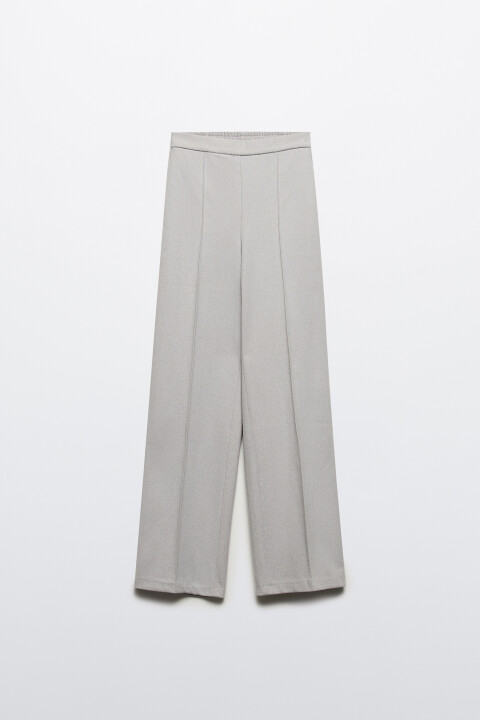 

Брюки широкие трикотажные с высокой посадкой, Серый, Брюки широкие трикотажные с высокой посадкой