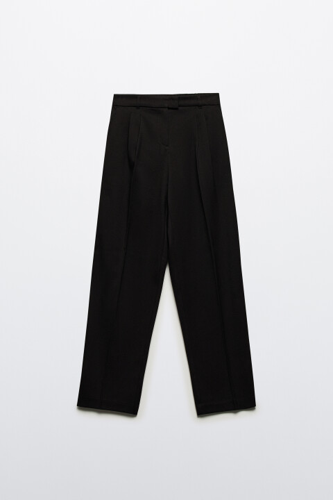 

Брюки-бананы костюмные с высокой посадкой, Черный, Брюки-бананы костюмные с высокой посадкой