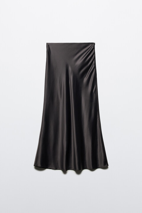 

Юбка-годе макси атласная со средней посадкой, Серый, Юбка-годе макси атласная со средней посадкой