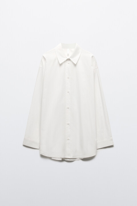

Рубашка oversize из хлопка, Белый, Рубашка oversize из хлопка
