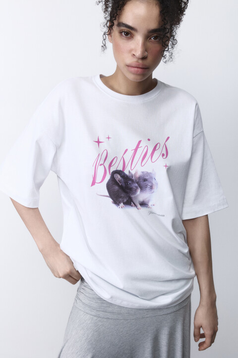 

Футболка oversize с принтом y2k, Розовый, Футболка oversize с принтом y2k