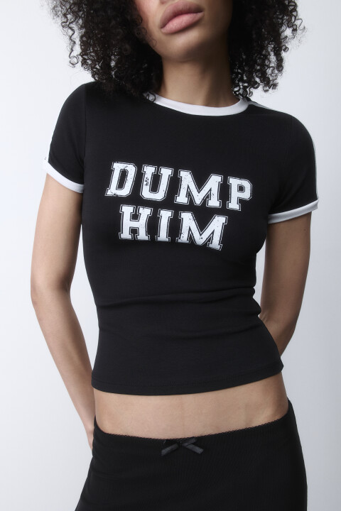 

Футболка облегающая с лампасами и надписью, Черный, Футболка облегающая с лампасами и надписью