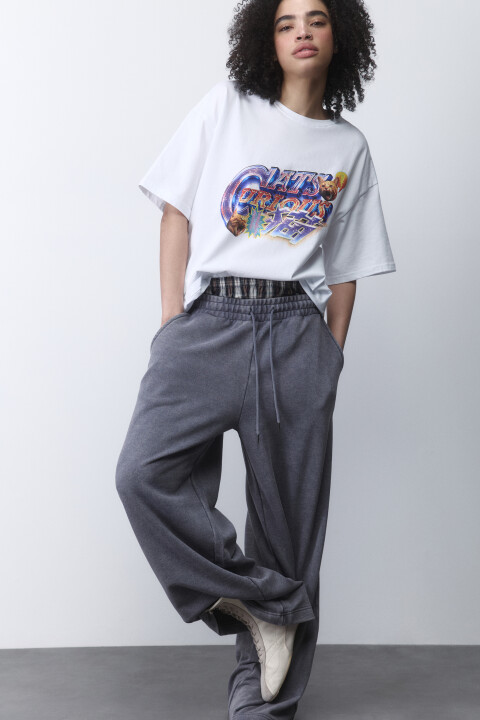 

Футболка oversize хлопковая с принтом, Мультиколор, Футболка oversize хлопковая с принтом