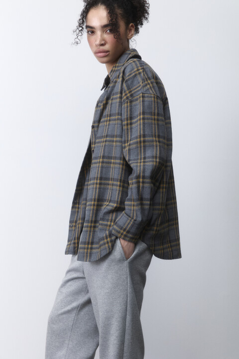 

Рубашка oversize хлопковая в клетку, Мультиколор, Рубашка oversize хлопковая в клетку