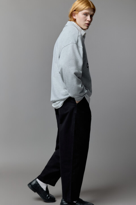

Брюки baggy fit широкие из хлопка, Черный, Брюки baggy fit широкие из хлопка