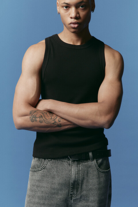 

Майка базовая хлопковая, Черный, Майка базовая хлопковая