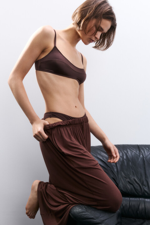 

Бюстгальтер-бра атласный, Коричневый, Бюстгальтер-бра атласный