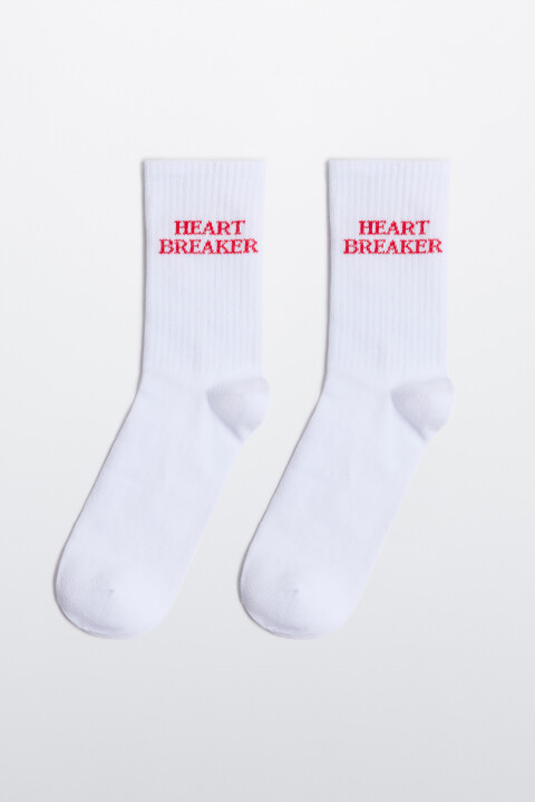 

Носки высокие хлопковые с принтом, Белый, Носки высокие хлопковые с принтом