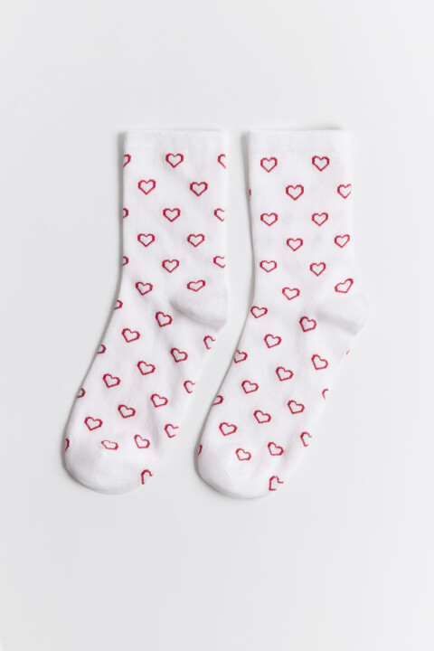 

Носки высокие в сердечко, Ванильный, Носки высокие в сердечко