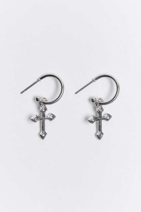 серьги женские befree Серьги-полукольца с подвесками-крестами