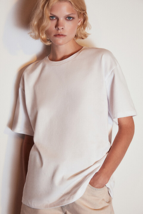 

Футболка из плотного хлопкового трикотажа, Белый, Футболка из плотного хлопкового трикотажа