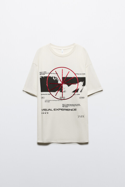 

Футболка oversize с принтом в стиле гранж, Серый, Футболка oversize с принтом в стиле гранж