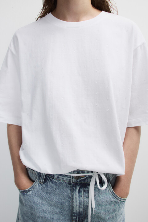 

Футболка хлопковая с прозрачными каплями, Розовый, Футболка хлопковая с прозрачными каплями