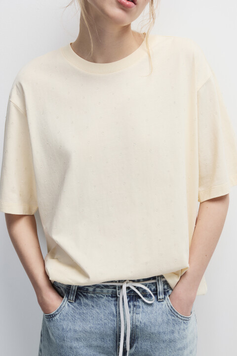 

Футболка хлопковая с прозрачными каплями, Желтый, Футболка хлопковая с прозрачными каплями