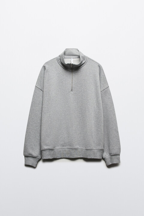 

Толстовка half zip из футера, Молочный, Толстовка half zip из футера