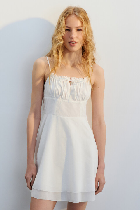 

Платье-сарафан хлопковое с подкладкой, Белый, Платье-сарафан хлопковое с подкладкой