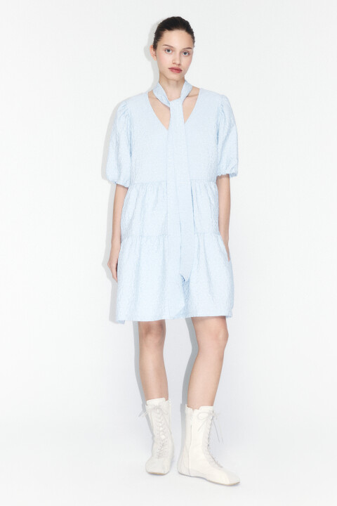 

Платье бэби-долл с V-вырезом и бантом, Черный, Платье бэби-долл с V-вырезом и бантом