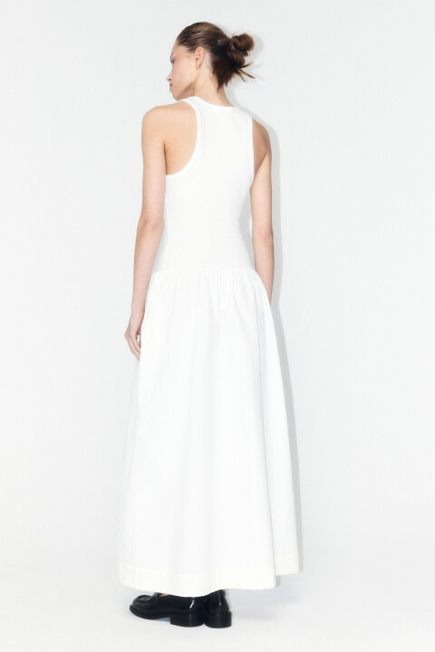 

Платье макси с облегающей майкой, Белый, Платье макси с облегающей майкой