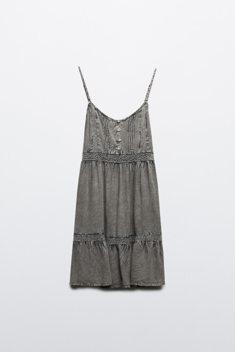 

Сарафан из вареной вискозы с кружевом, Серый, Сарафан из вареной вискозы с кружевом