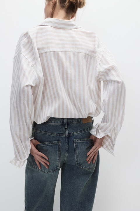 Рубашка oversize из хлопка и льна
