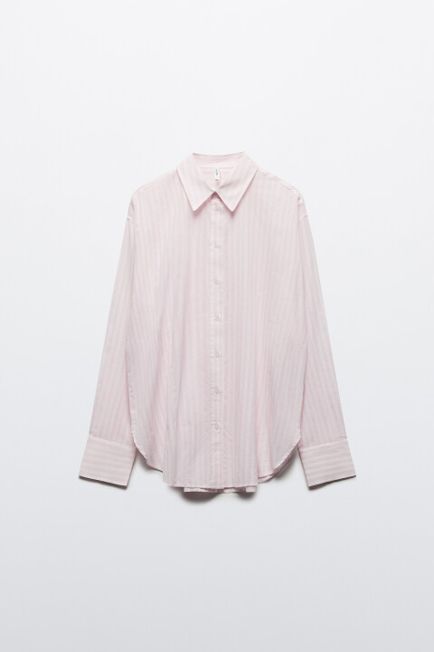 Рубашка oversize из хлопка и льна
