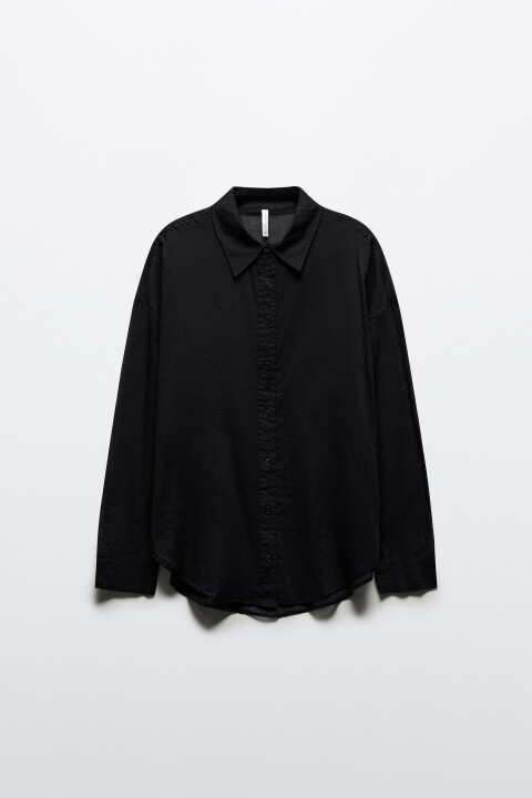 Рубашка oversize из жатого хлопка