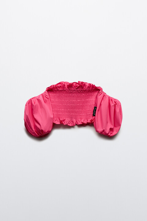 

Блузка-топ с пышными рукавами и оборками, Мультиколор, Блузка-топ с пышными рукавами и оборками