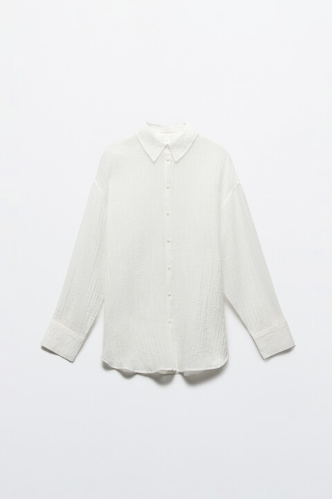 

Рубашка oversize из лиоцелла, Белый, Рубашка oversize из лиоцелла