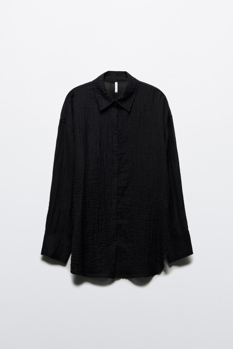 

Рубашка oversize из лиоцелла, Черный, Рубашка oversize из лиоцелла