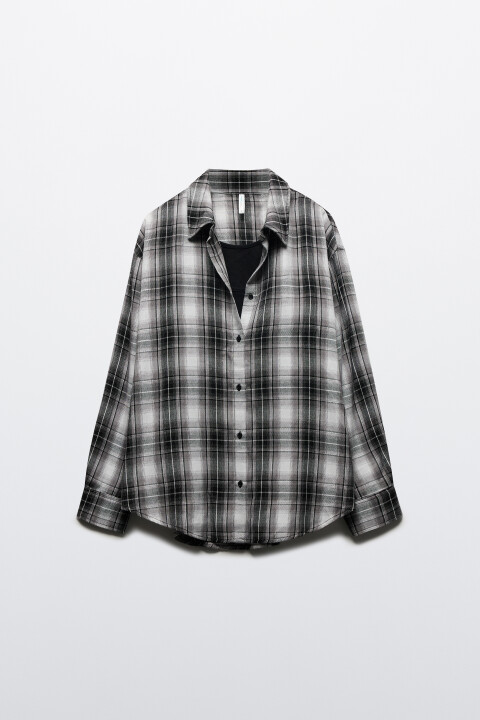 блузка женская befree Рубашка oversize в клетку с вшитым топом