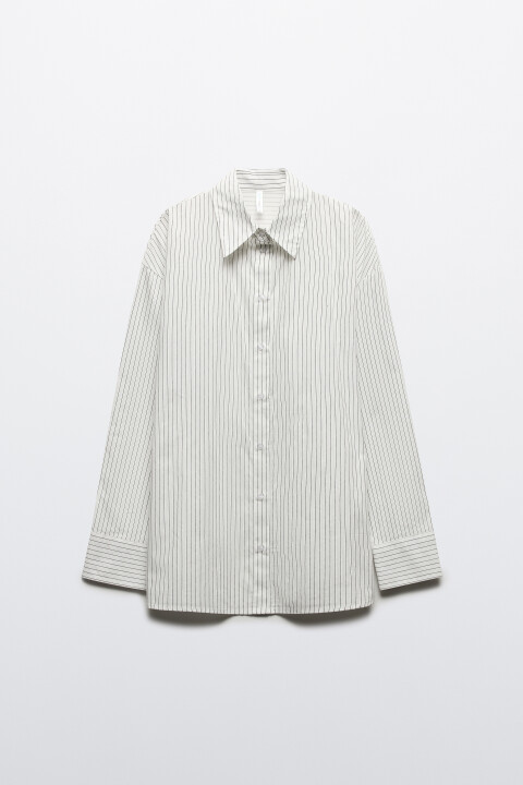 Рубашка oversize хлопковая в полоску