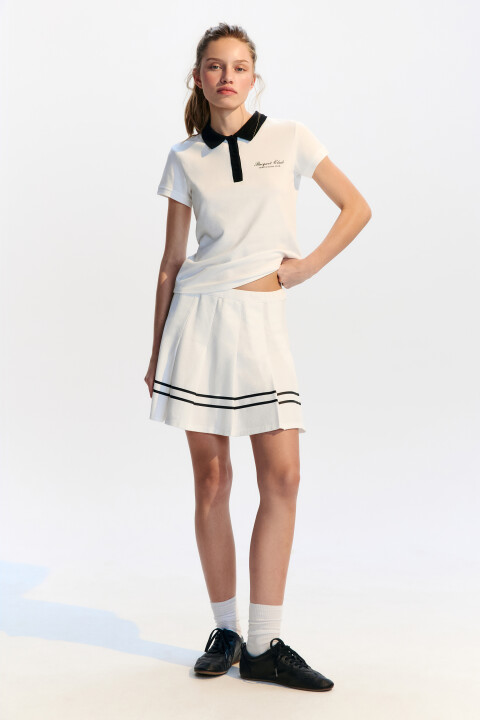 

Юбка теннисная в крупную складку, Ванильный, Юбка теннисная в крупную складку