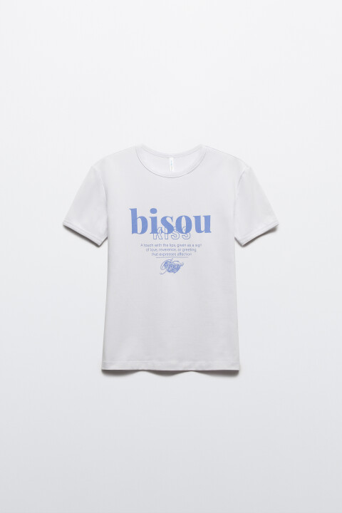 

Футболка-топ домашняя с принтом, Белый, Футболка-топ домашняя с принтом