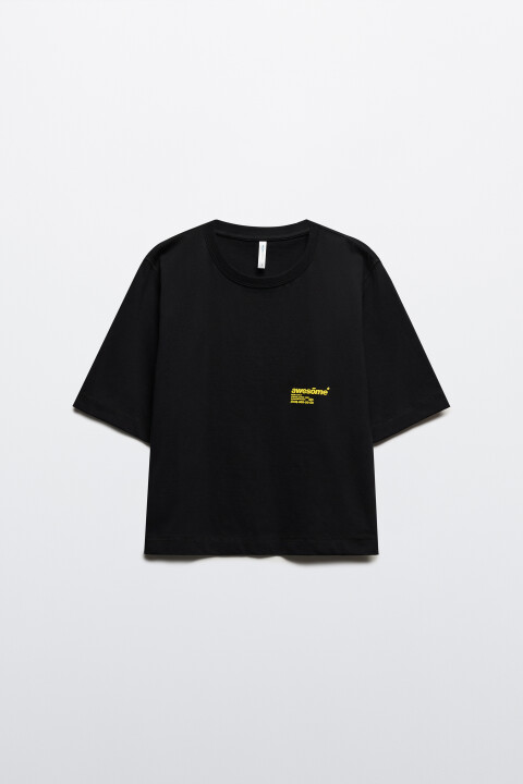Футболка oversize укороченная с принтом