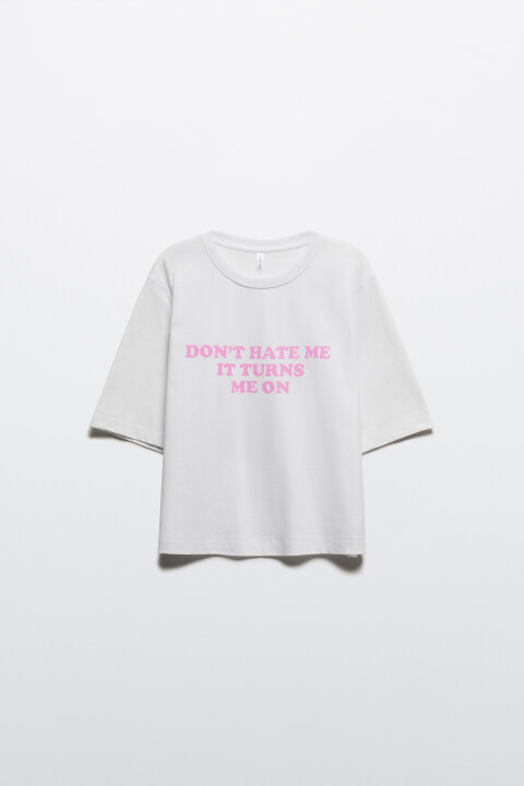 Футболка oversize укороченная с принтом