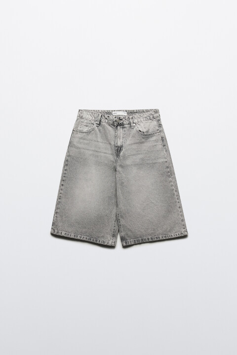 

Шорты-бермуды джинсовые с низкой посадкой, Серый, Шорты-бермуды джинсовые с низкой посадкой