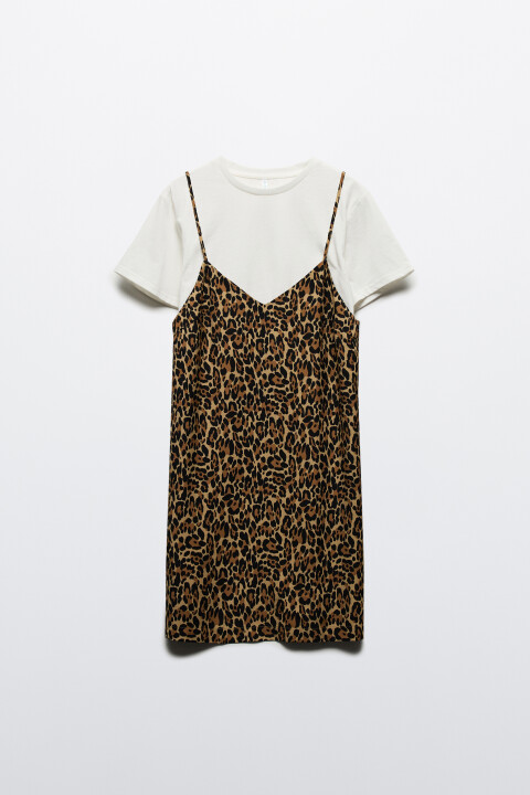 

Платье-футболка с сарафаном на бретельках, Черный, Платье-футболка с сарафаном на бретельках