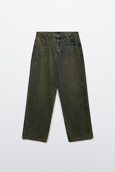 

Джинсы широкие с эффектом масляной стирки, Серый, Джинсы широкие с эффектом масляной стирки